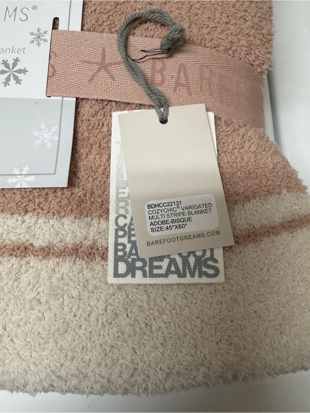 Barefoot Dreams CozyChic Blanket - Blush Stripe